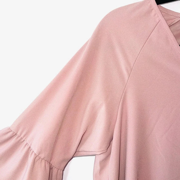 Altar’d State NWT Rosewood Blush Pink Bell Sleeve Shift Mini Dress Small Women’s - Picture 3 of 12